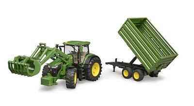 Bruder tracteur John Deere 7R avec remorque forestière et 4 troncs d'arbre, Commandez facilement en ligne